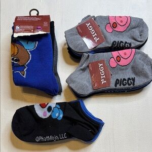 Size 3/6 brand new Ankle Socks - Blue black grey 12 pair all together NWT